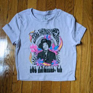 Authentic Jimi Hendrix Crop T-Shirt in Purple Size M